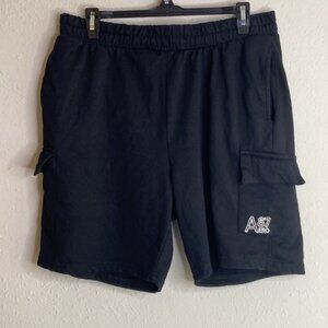 Aeropostale Men’s Size L Black Cargo Sleep Shorts – Elastic Waist